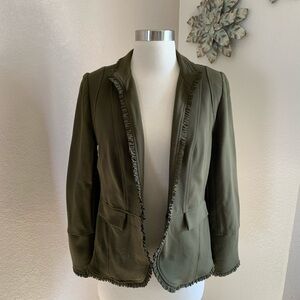 Chico’s Blazer, Chiffon Detail Army Green